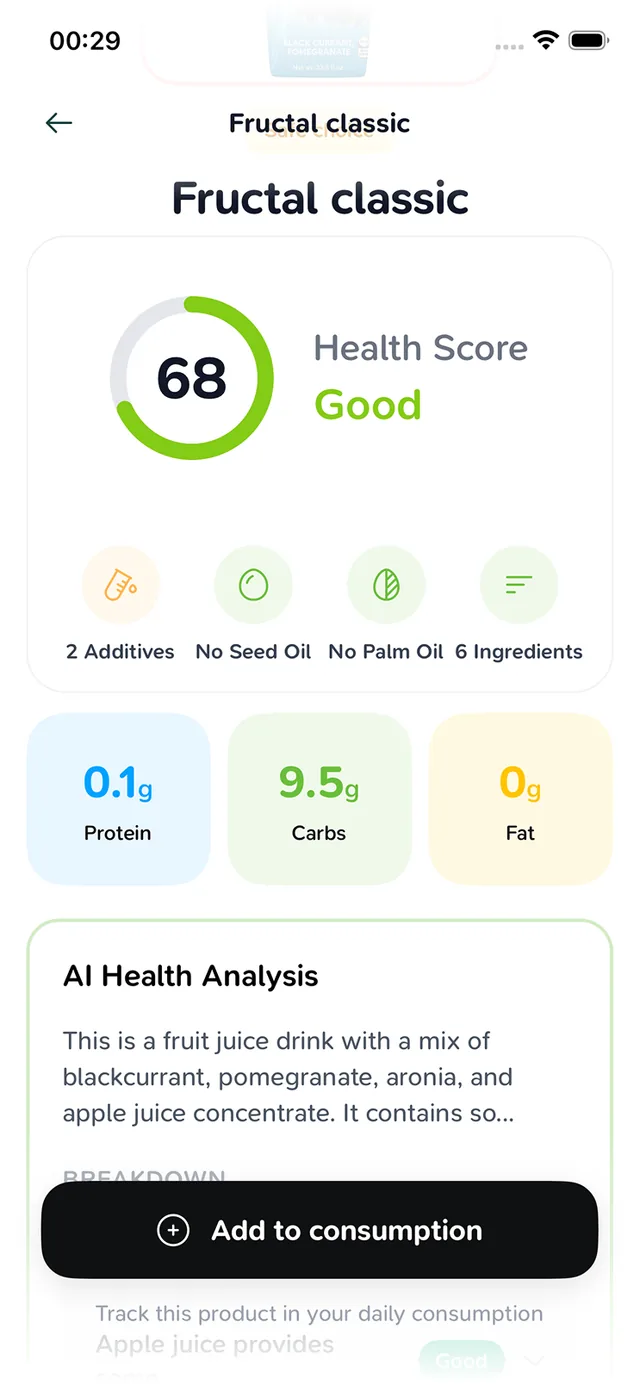 Master your nutrition with AI analysis